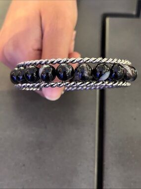 Mens Striped Agate Bracelet